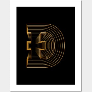 Dogecoin crypto gold modern typography art gift Posters and Art